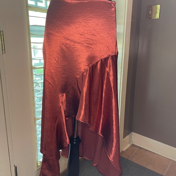 FREE PEOPLE Terracotta Sunrise Asymmetrical Skirt - Picture 4 of 7